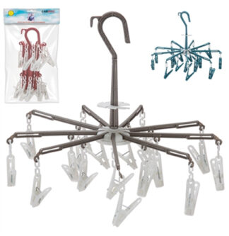 VARAL DE PENDURAR DE PLASTICO REDONDO DOBRAVEL COM 18 PRENDEDORES CABIMAIS