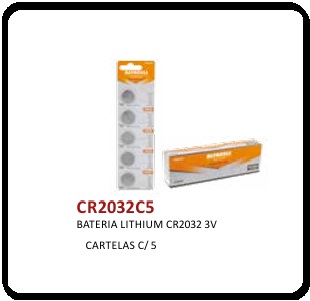 Bateria Alfacell Lithium 3V Cartela Com 5, CR2032C5