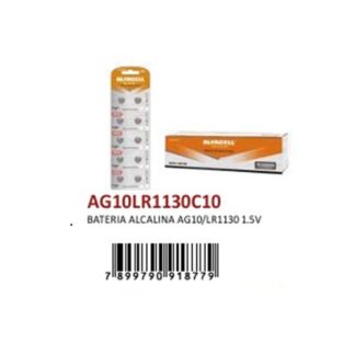 AG10LR1130C10 BATERIA ALFACELL ALCALINA 1,5V CARTELA C/10