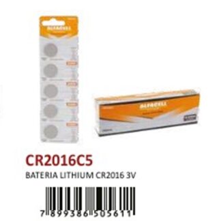 CR2016C5 BATERIA ALFACELL LITHIUM 3V CARTELA C/5