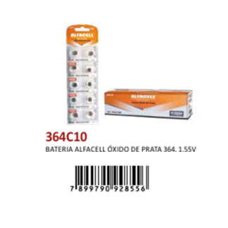 364C10*BATERIA ALFACELL 364 , 1,55V C/10 CARTELA